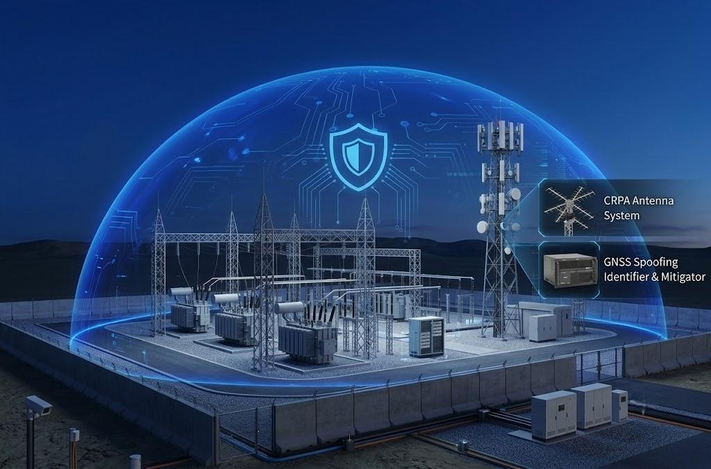 Critical infrastructure: power grid substation and 5G telecom tower